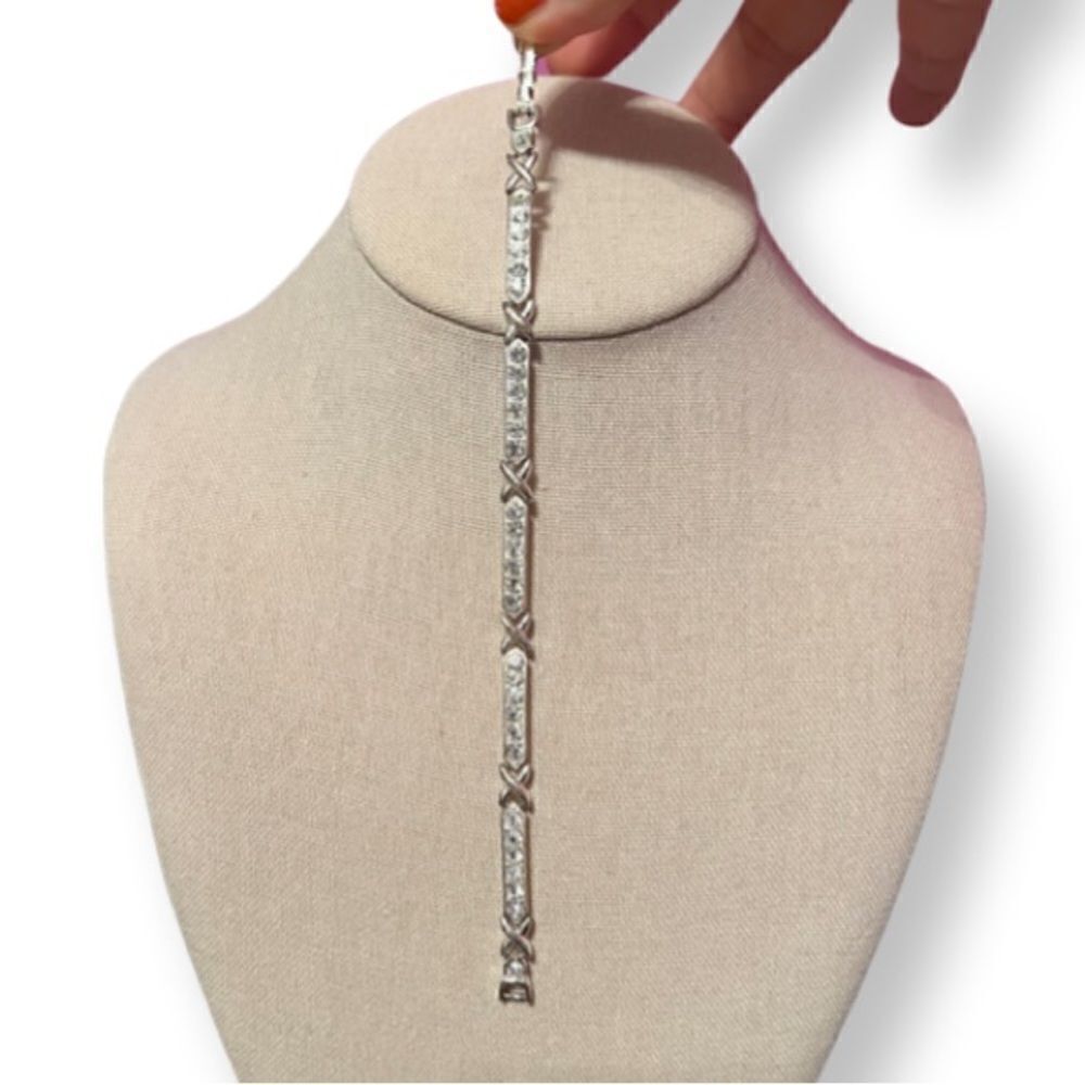 Vintage Napier  Cubic Zirconia Silver Tone Tennis Bracelet